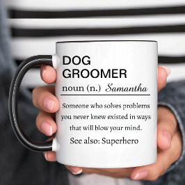 Taza Personalized Dog Groomer Gift Definition Mug Funny