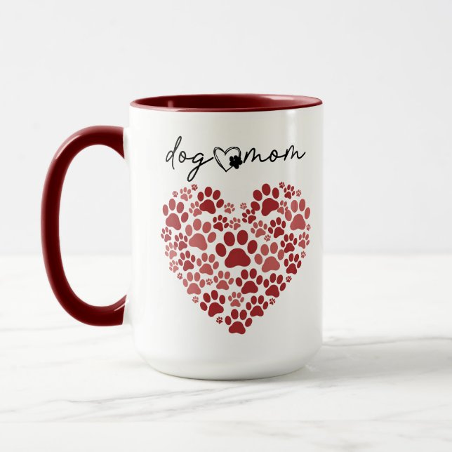 Taza Personalized Dog Mom – Custom Name Mother’s Day (Izquierda)