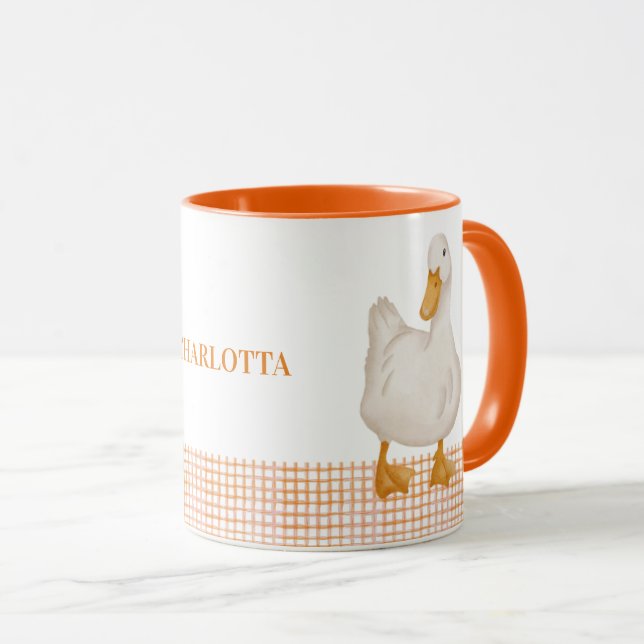 Taza Personalized Duck Mug – Cute Farm Animal Design wi (Anverso derecho)