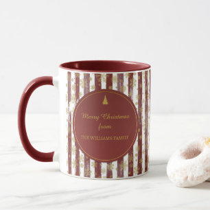 Taza Personalized Family Striped Christmas 
