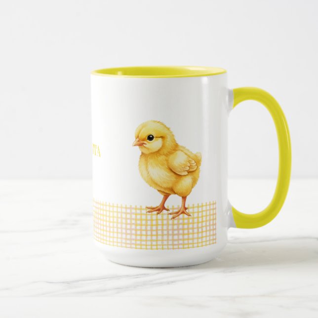 Taza Personalized Farm Animal Mug – Cute Chick Design (Derecha)