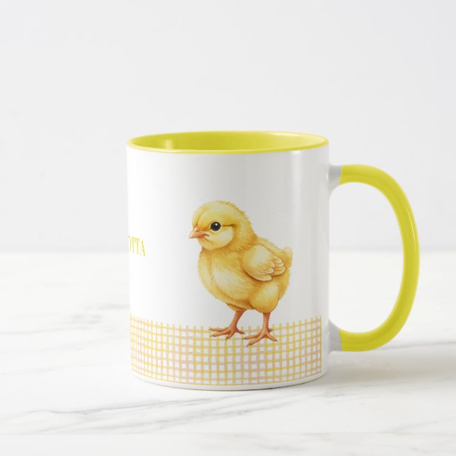 Taza Personalized Farm Animal Mug – Cute Chick Design (Derecha)