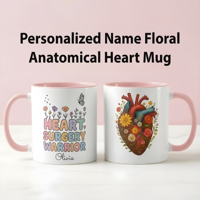 Taza Personalized Floral Anatomical Heart Surgery Gift (Subido por el creador)