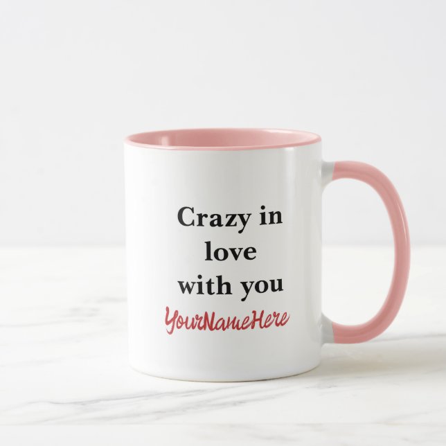 Taza Personalized Floral Heart Valentine's Coffee Mug (Derecha)
