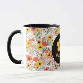 Taza Personalized floral mug for her