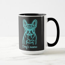 Personalized French Bulldog cyberpunk glow art