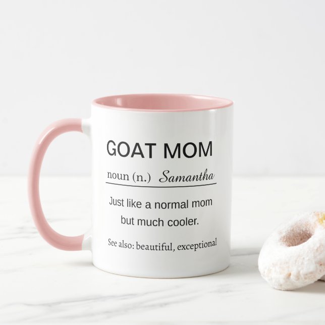 Taza Personalized Goat Mom Definition Coffee (Con donut)