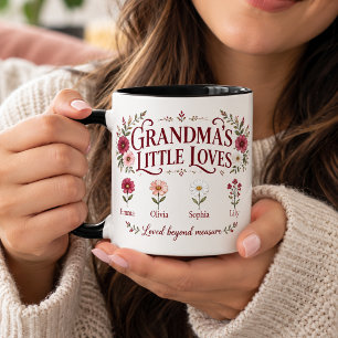 Taza Personalized Grandma's Little Grandkids Name mug