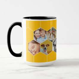 Taza Personalized Honeycomb Family & Pet Photo Mug