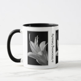 Taza Personalized Hosta Flower in Black and White
