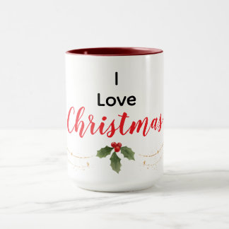Taza Personalized I Love Christmas Mug