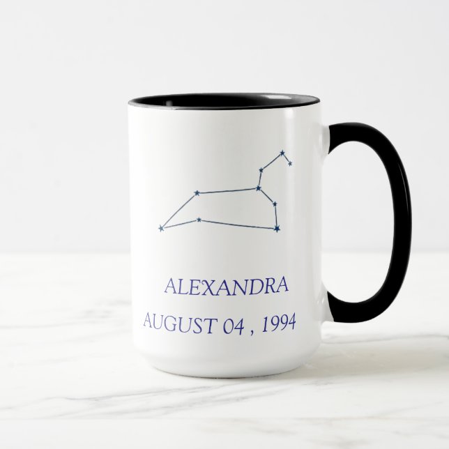 Taza Personalized Leo Constellation Mug - Custom Star S (Derecha)