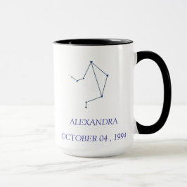 Taza Personalized Libra Constellation Mug - Custom Zodi