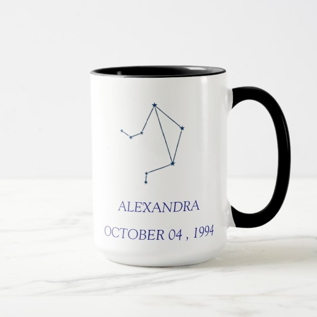 Taza Personalized Libra Constellation Mug - Custom Zodi (Derecha)