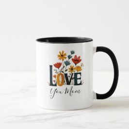 Taza Personalized Love You Mom Floral 