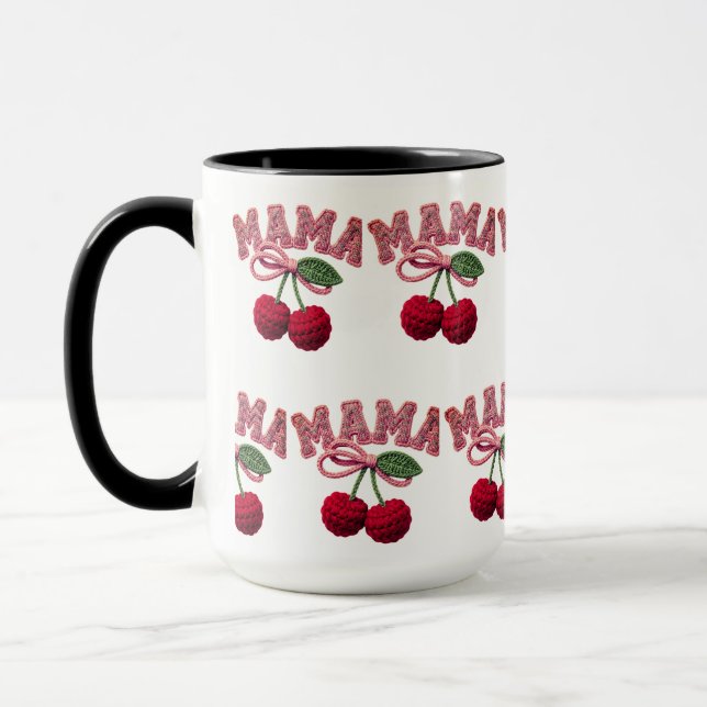 Taza Personalized “Mama” Cherry Print – Funny Kitchen T (Izquierda)