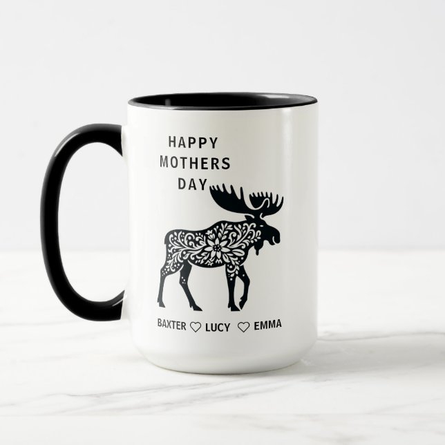 Taza Personalized Mama Moose Mug | Mother’s Day (Izquierda)
