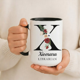 Taza Personalized Monogram Alphabet Mug for Book Lover