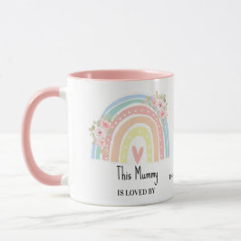 Taza Personalized Mum's Rainbow & Floral Name Mug