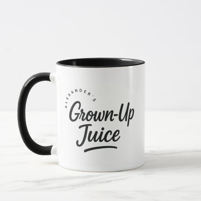 Taza Personalized Name Grown-Up Juice Gift Coffee (Izquierda)