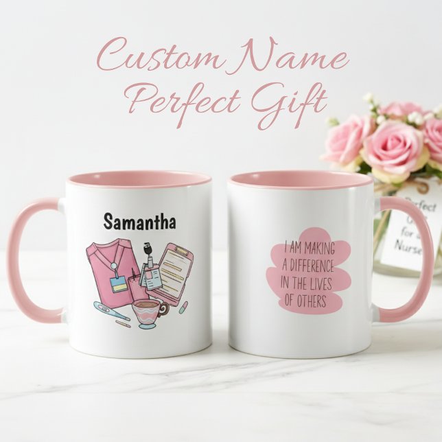Taza Personalized Nurse Gift Mug Custom Name (Subido por el creador)