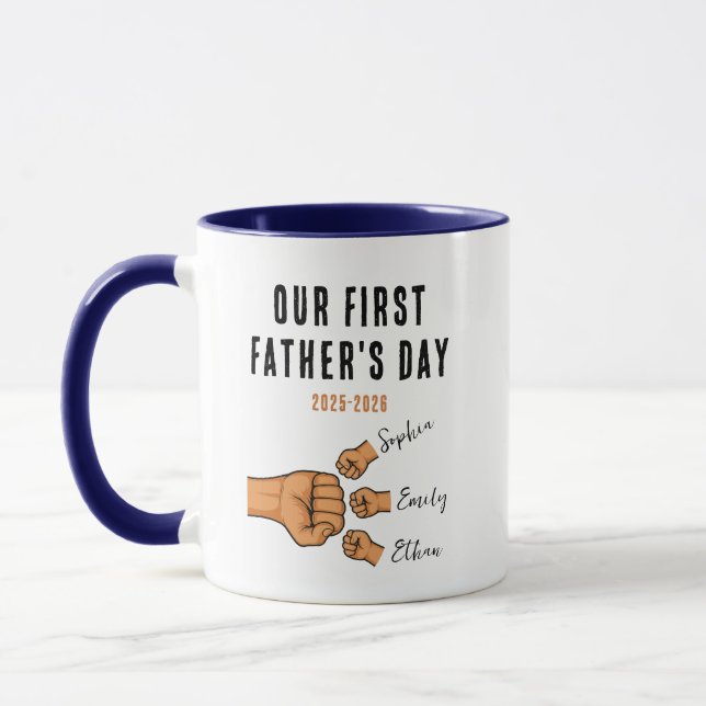 Taza Personalized Our First Father’s Day Mug | New Dad (Izquierda)
