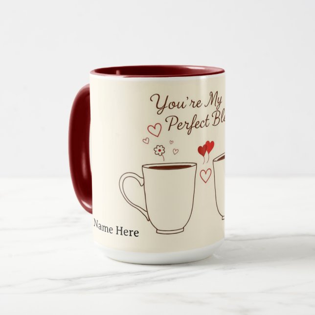 Taza Personalized Perfect Blend Heart Couple (Anverso izquierdo)
