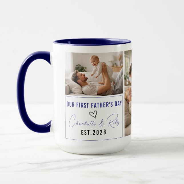 Taza Personalized Photo Mug – Our First Father’s Day (Izquierda)