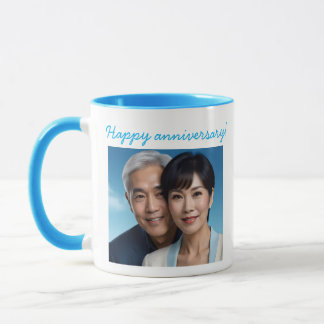 Taza Personalized Photo Wedding Anniversary Mug