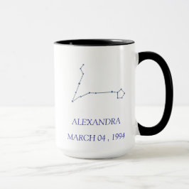 Taza Personalized Pisces Constellation Mug - Custom Sta