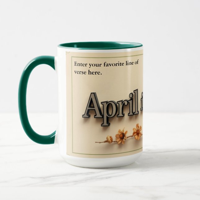 Taza Personalized Poetry in Bloom Aesthetic Gift (Izquierda)
