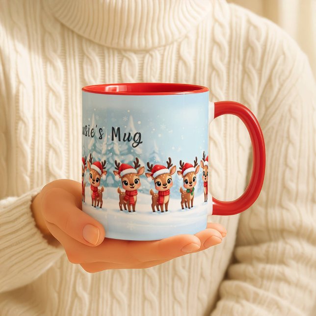 Taza Personalized Reindeer Mug, Cute Christmas Gift, Cu (Subido por el creador)
