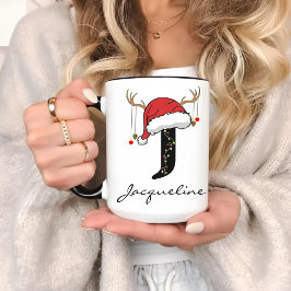 Taza Personalized Santa Monogram Mug for Mom & Dad