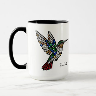 Taza Personalized Stained Glass Hummingbird Mug