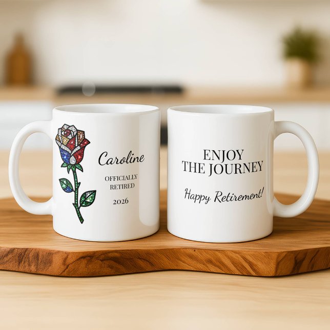 Taza Personalized Stained Glass Rose Retirement Mug  (Subido por el creador)