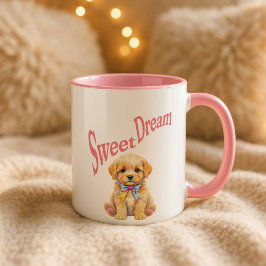 Taza Personalized "Sweet Dream" Puppy Dog Watercolor Mu