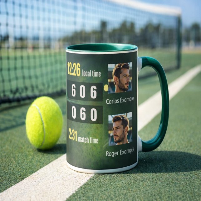 Taza Personalized Tennis Scoreboard Match Result (Subido por el creador)