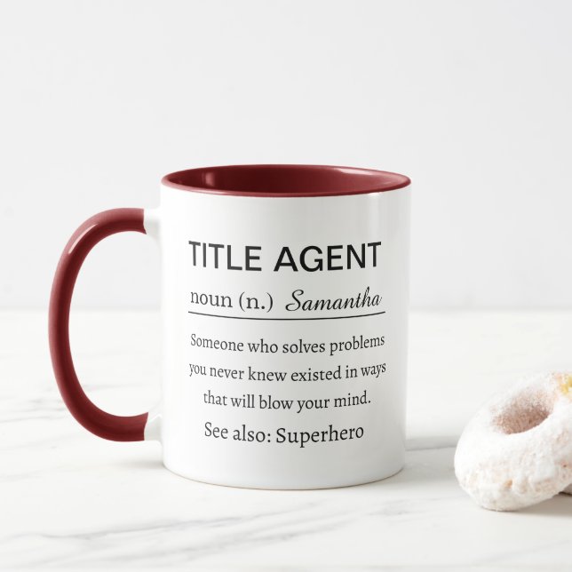 Taza Personalized Title Agent Definition (Con donut)