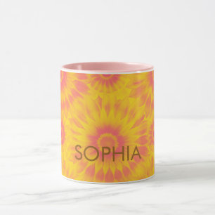 Taza Personalized Vibrant Sunflower Tie-Dye Art