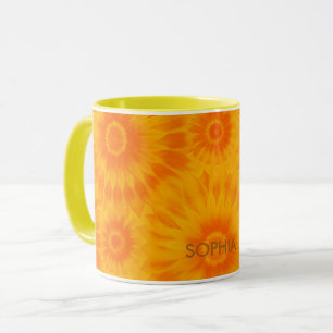 Taza Personalized Vibrant Sunflower Tie-Dye Art