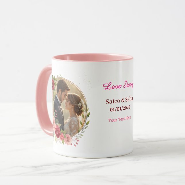 Taza Personalized Wedding Anniversary Mug  (Anverso izquierdo)