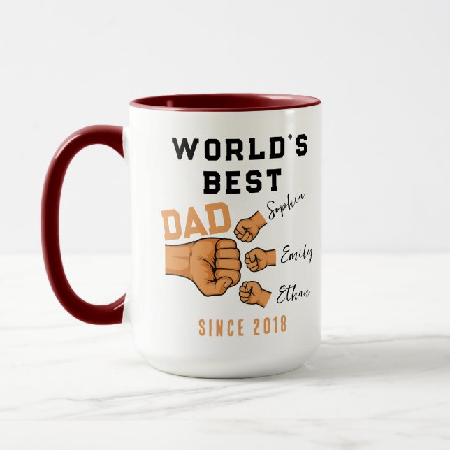Taza Personalized WORLD'S BEST Dad | Father’s Day (Izquierda)