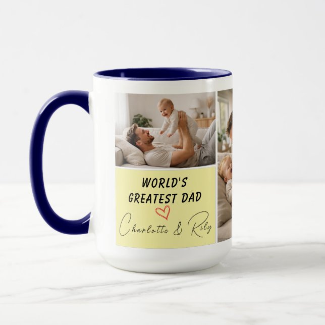 Taza Personalized World's Greatest Dad Photo | Father’s (Izquierda)