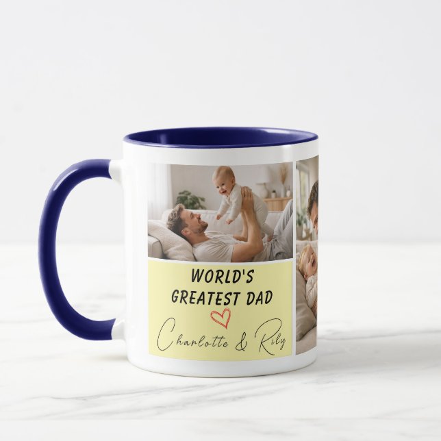 Taza Personalized World's Greatest Dad Photo | Father’s (Izquierda)