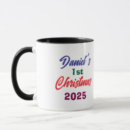 Taza Personlized Photo Daniel's 1st Christmas Tree 