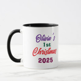 Taza Personlized Photo Olivia's 1st Christmas Tree 
