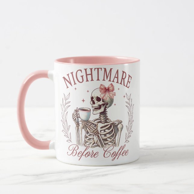 Taza Pesadilla antes del café Skeleton Mug - Funny Coff (Izquierda)