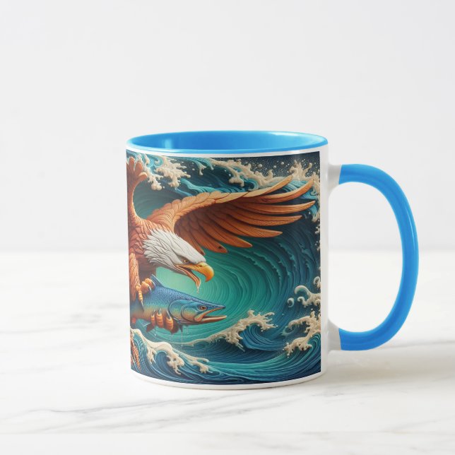 Taza Pesca de águila majestuosa en una ola 36x24 (Derecha)