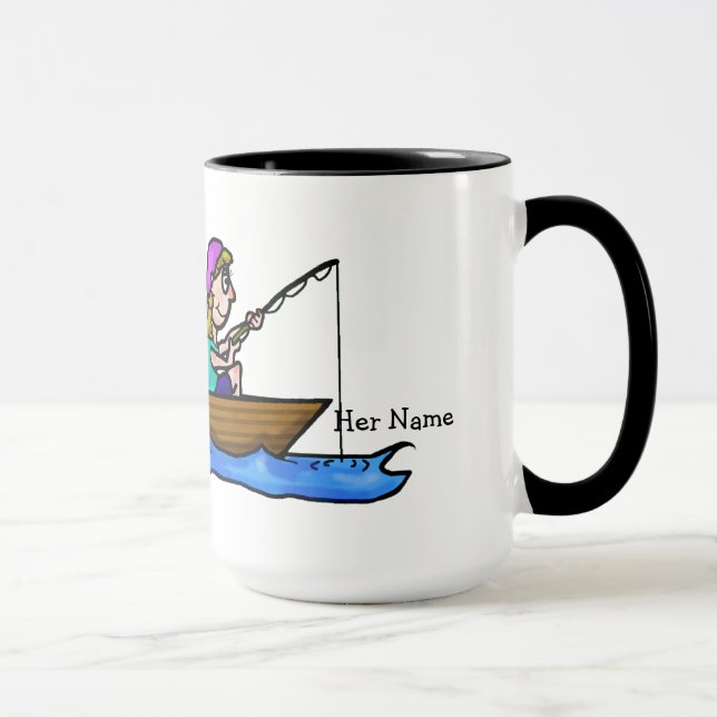 Taza Pesca de los pares en nombres del personalizar de (Derecha)