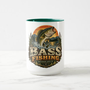 Taza Pesca de lubina al amanecer vintage